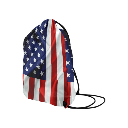 America Flag Banner Patriot Stars Stripes Freedom Large Drawstring Bag Model 1604 (Twin Sides)  16.5"(W) * 19.3"(H)