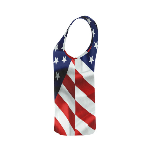 America Flag Banner Patriot Stars Stripes Freedom All Over Print Tank Top for Women (Model T43)