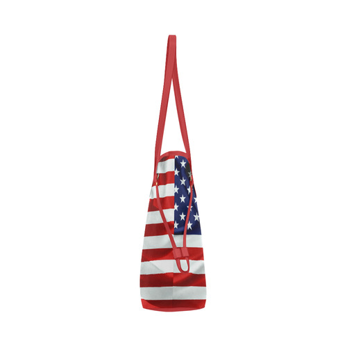 America Flag Banner Patriot Stars Stripes Freedom Clover Canvas Tote Bag (Model 1661)