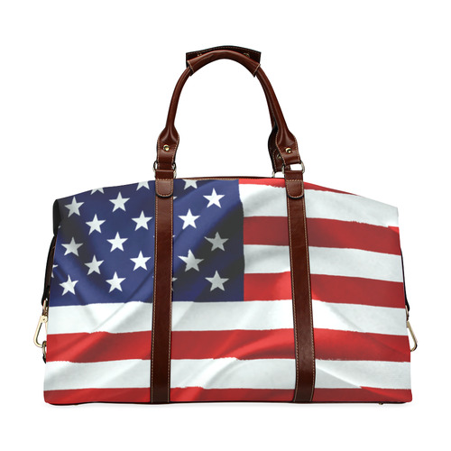 America Flag Banner Patriot Stars Stripes Freedom Classic Travel Bag (Model 1643) Remake