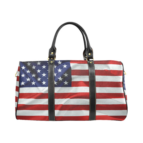 America Flag Banner Patriot Stars Stripes Freedom New Waterproof Travel Bag/Small (Model 1639)