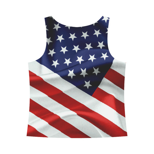 America Flag Banner Patriot Stars Stripes Freedom All Over Print Tank Top for Women (Model T43)