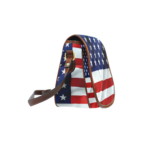 America Flag Banner Patriot Stars Stripes Freedom Saddle Bag/Small (Model 1649) Full Customization