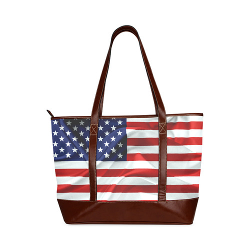 America Flag Banner Patriot Stars Stripes Freedom Tote Handbag (Model 1642)