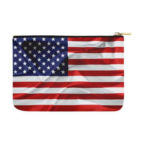 America Flag Banner Patriot Stars Stripes Freedom Carry-All Pouch 12.5''x8.5''