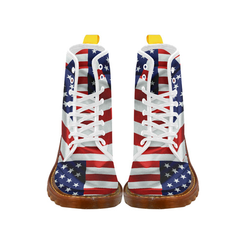 America Flag Banner Patriot Stars Stripes Freedom Martin Boots For Men Model 1203H