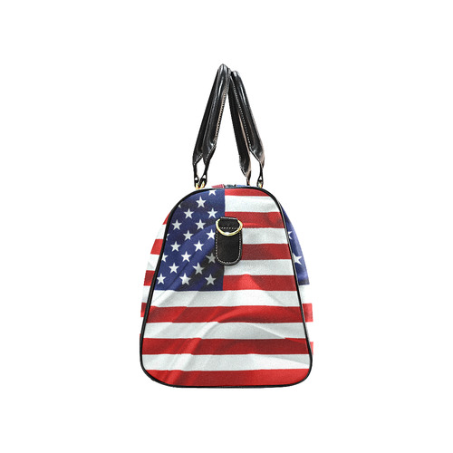 America Flag Banner Patriot Stars Stripes Freedom New Waterproof Travel Bag/Large (Model 1639)