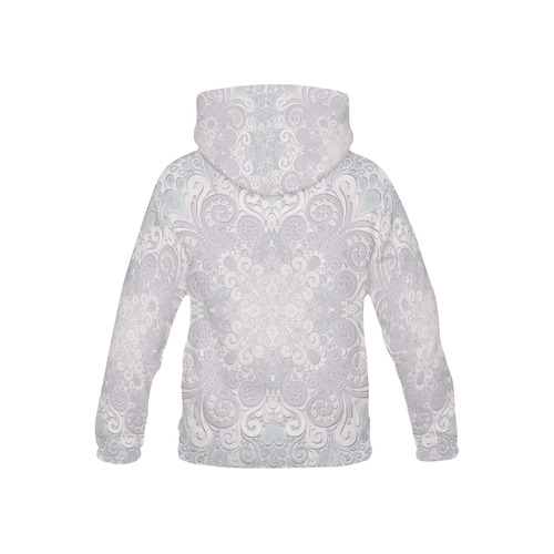 Romantic Powder Pink Watercolor Ornate All Over Print Hoodie for Kid (USA Size) (Model H13)