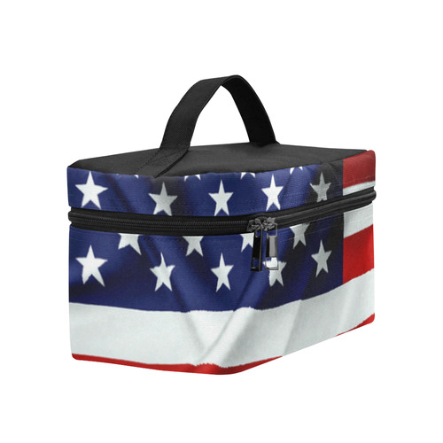 America Flag Banner Patriot Stars Stripes Freedom Cosmetic Bag/Large (Model 1658)