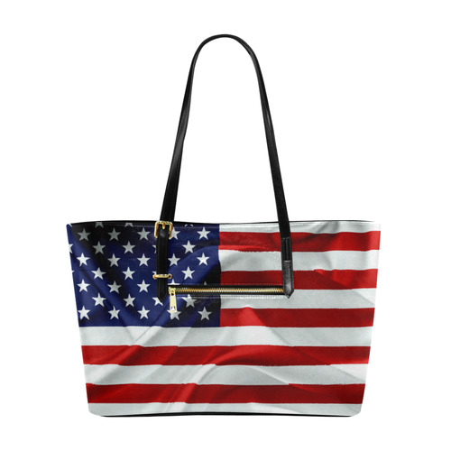 America Flag Banner Patriot Stars Stripes Freedom Euramerican Tote Bag/Large (Model 1656)