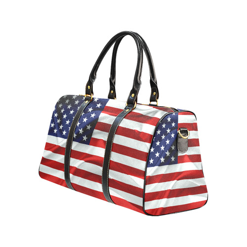 America Flag Banner Patriot Stars Stripes Freedom New Waterproof Travel Bag/Large (Model 1639)