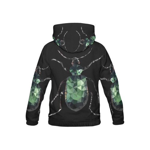 Low poly geometrical green bug All Over Print Hoodie for Kid (USA Size) (Model H13)
