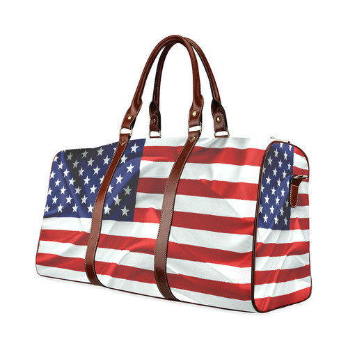 America Flag Banner Patriot Stars Stripes Freedom Waterproof Travel Bag/Large (Model 1639)