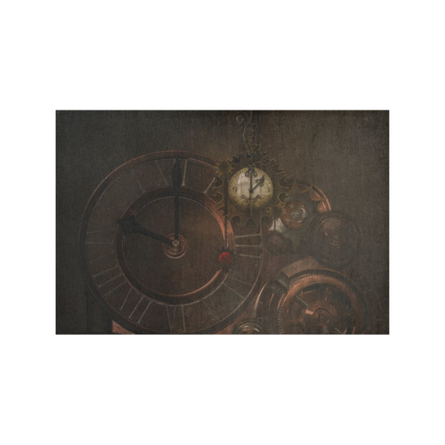 Vintage gothic brown steampunk clocks and gears Placemat 12''x18''