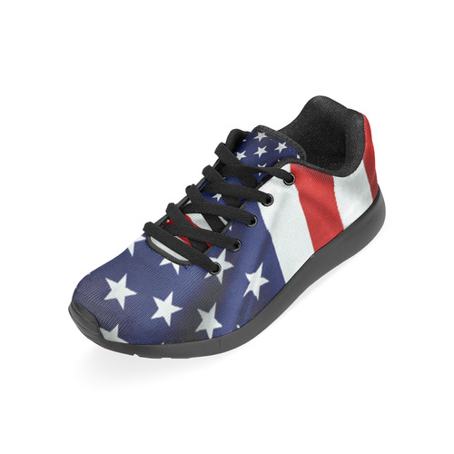 America Flag Banner Patriot Stars Stripes Freedom Men's Running Shoes/Large Size (Model 020)