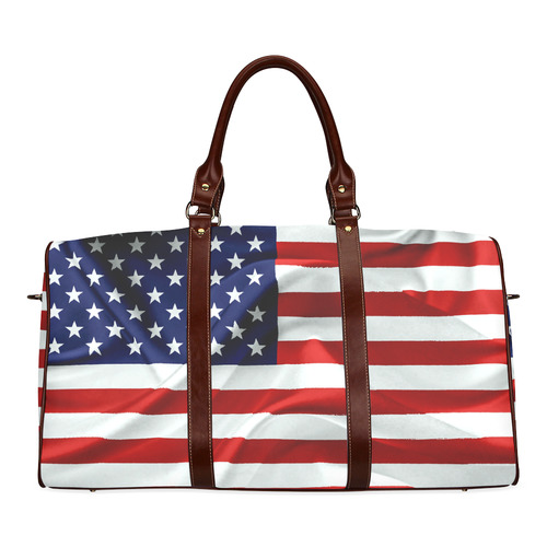 America Flag Banner Patriot Stars Stripes Freedom Waterproof Travel Bag/Large (Model 1639)