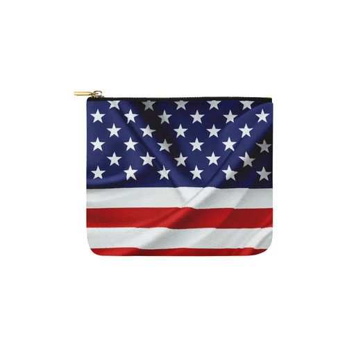 America Flag Banner Patriot Stars Stripes Freedom Carry-All Pouch 6''x5''