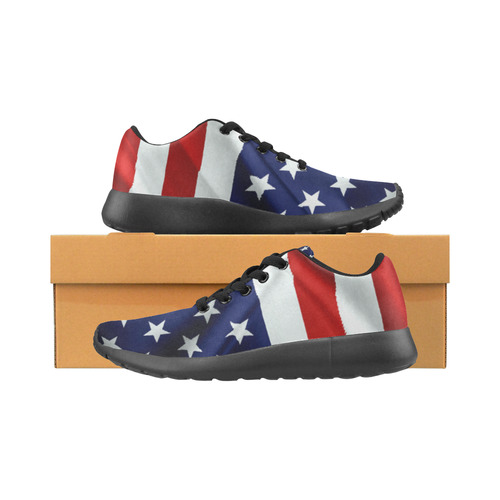 America Flag Banner Patriot Stars Stripes Freedom Men's Running Shoes/Large Size (Model 020)