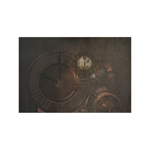 Vintage gothic brown steampunk clocks and gears Placemat 12’’ x 18’’ (Six Pieces)