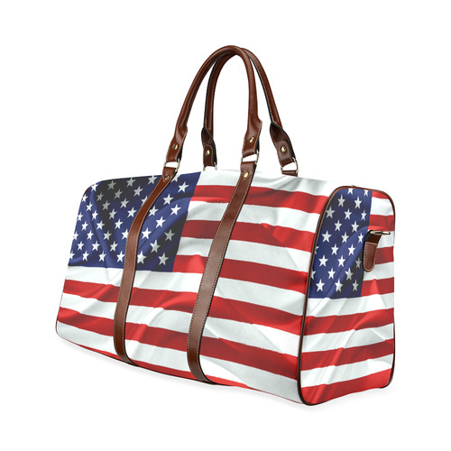 America Flag Banner Patriot Stars Stripes Freedom Waterproof Travel Bag/Small (Model 1639)