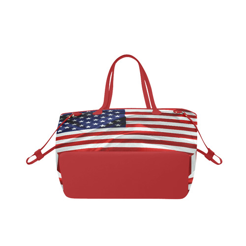 America Flag Banner Patriot Stars Stripes Freedom Clover Canvas Tote Bag (Model 1661)