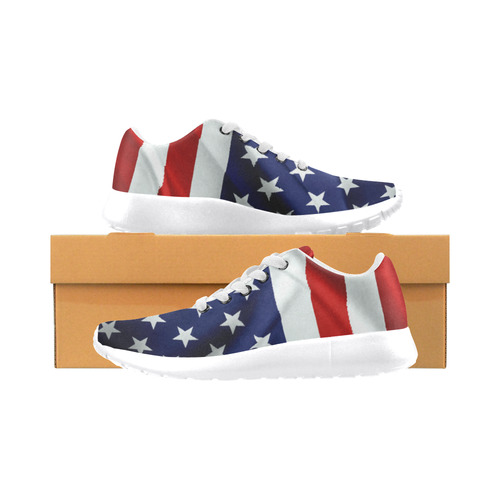 America Flag Banner Patriot Stars Stripes Freedom Men’s Running Shoes (Model 020)