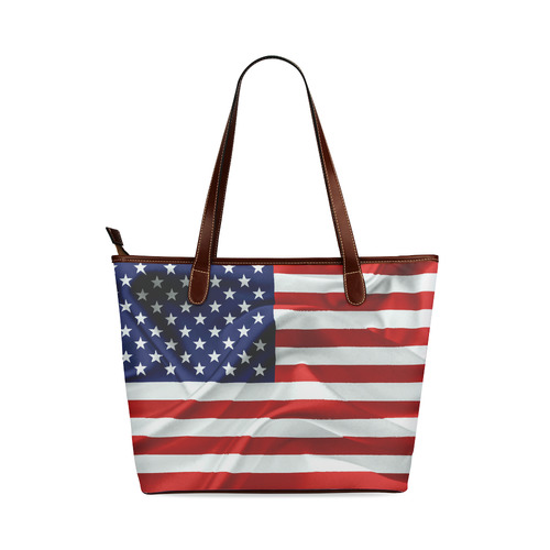 America Flag Banner Patriot Stars Stripes Freedom Shoulder Tote Bag (Model 1646)