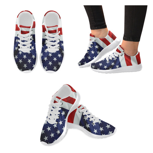 America Flag Banner Patriot Stars Stripes Freedom Men’s Running Shoes (Model 020)