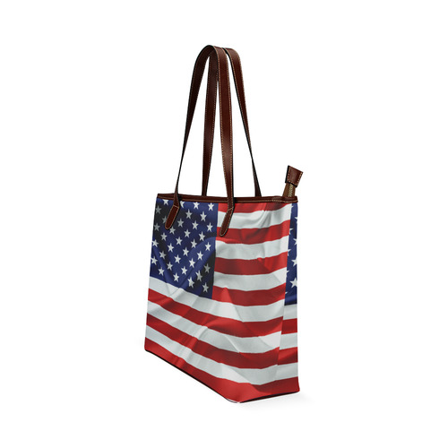 America Flag Banner Patriot Stars Stripes Freedom Shoulder Tote Bag (Model 1646)