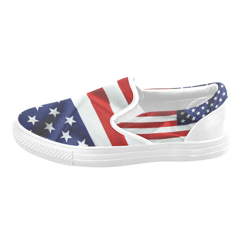 America Flag Banner Patriot Stars Stripes Freedom Men's Unusual Slip-on Canvas Shoes (Model 019)