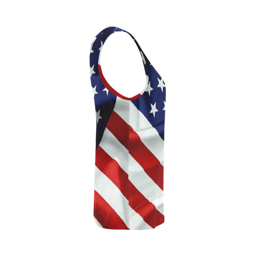 America Flag Banner Patriot Stars Stripes Freedom All Over Print Tank Top for Women (Model T43)