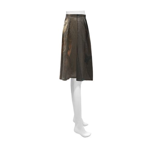 Vintage gothic brown steampunk clocks and gears Athena Women's Short Skirt (Model D15)