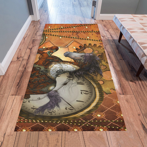 Steampunk, awesome steampunk horse Area Rug 7'x3'3''