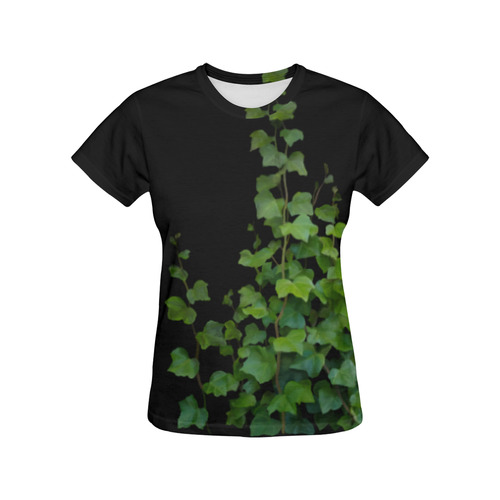 Vines, climbing plant watercolor All Over Print T-Shirt for Women (USA Size) (Model T40)