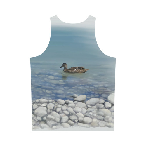 Swimming Duck, watercolor bird All Over Print Tank Top for Men (Model T43)