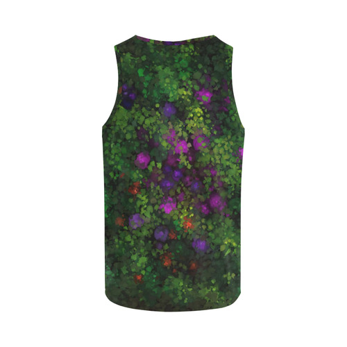 Wild Rose Garden, Oil painting. Red, purple, green All Over Print Tank Top for Men (Model T43)