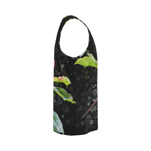 3 colors leaves, red blue green. Floral watercolor All Over Print Tank Top for Men (Model T43)