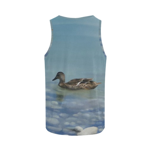 Swimming Duck, watercolor bird All Over Print Tank Top for Men (Model T43)