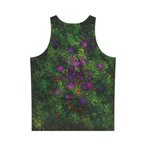 Wild Rose Garden, Oil painting. Red, purple, green All Over Print Tank Top for Men (Model T43)