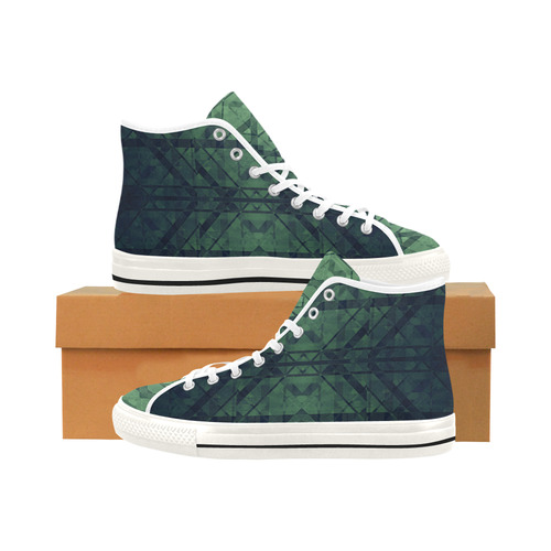 Sci-Fi Green Monster  Geometric design Vancouver H Men's Canvas Shoes (1013-1)