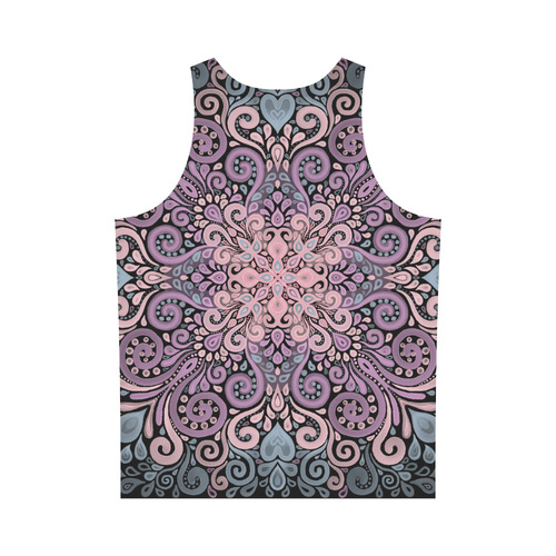 Pink, purple blue, Boho Watercolor Ornate All Over Print Tank Top for Men (Model T43)