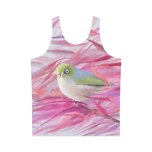 Cute SilverEye, angry bird watercolor All Over Print Tank Top for Men (Model T43)