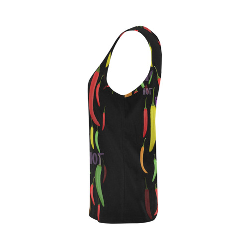 Hot Peppar, chili All Over Print Tank Top for Women (Model T43)