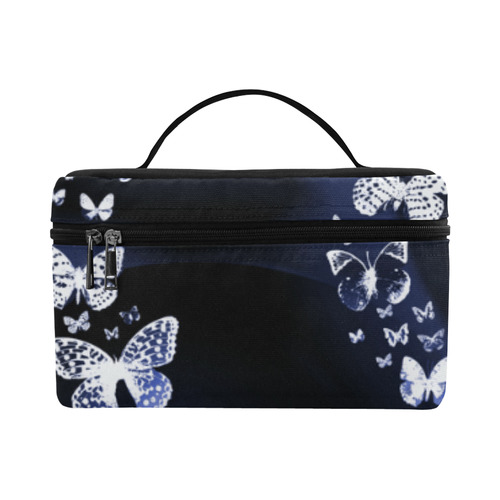 Blue Butterfly Swirl Lunch Bag/Large (Model 1658)