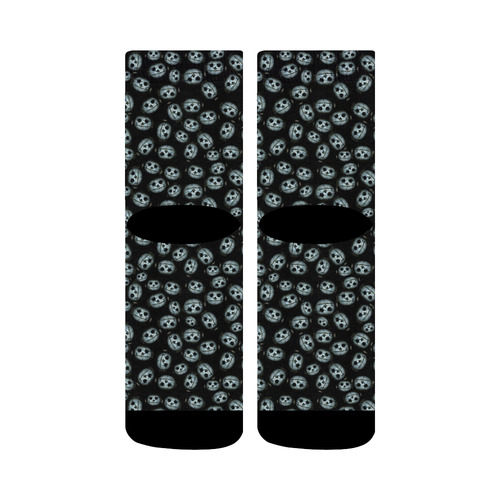 Creepy White Halloween Pumpkins Crew Socks