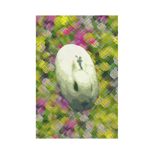 Lapin et de Fleurs Garden Flag 12‘’x18‘’（Without Flagpole）