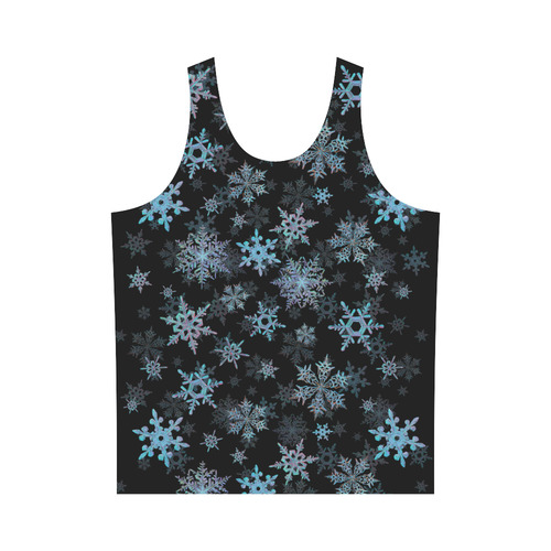 Snowflakes, Blue snow, Christmas All Over Print Tank Top for Men (Model T43)