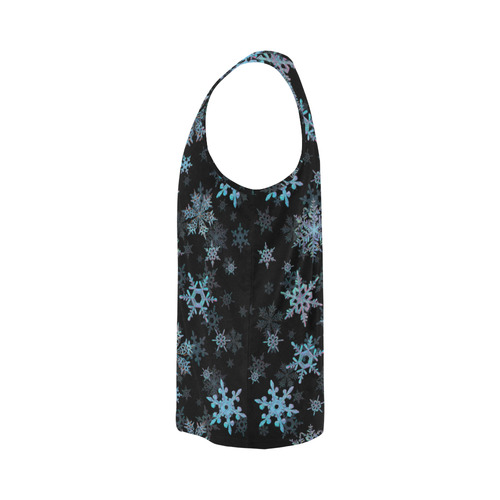 Snowflakes, Blue snow, Christmas All Over Print Tank Top for Men (Model T43)