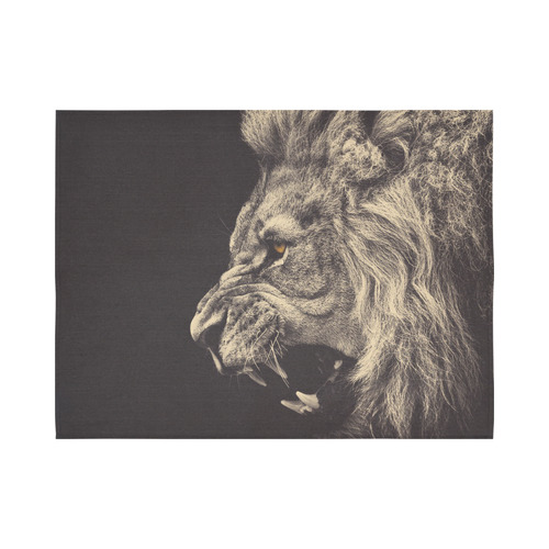 Angry face male lion Cotton Linen Wall Tapestry 80"x 60"