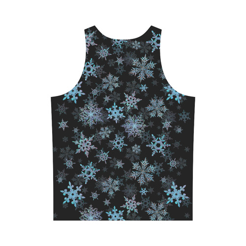 Snowflakes, Blue snow, Christmas All Over Print Tank Top for Men (Model T43)